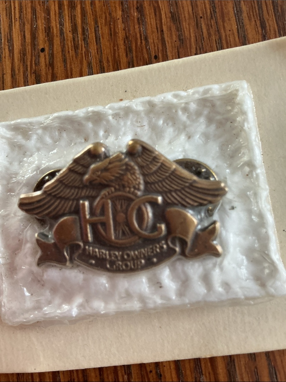 Harley Owners Group (HOG) Eagle Pin - Metallic Bronze & Silver NEW IN PACKAGING